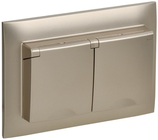 Изображение товара Розетка двухместная с заземлением IEK SK-R26-16-44-K37-F