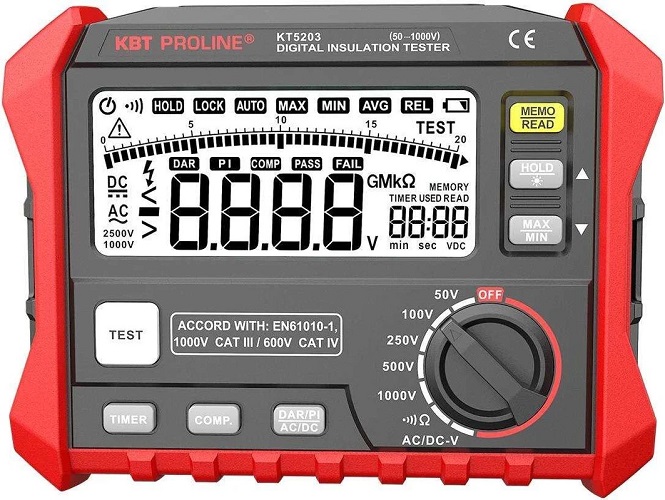 

Мегаомметр КВТ 89638 цифровой KT 5203 серия PROLINE, 89638