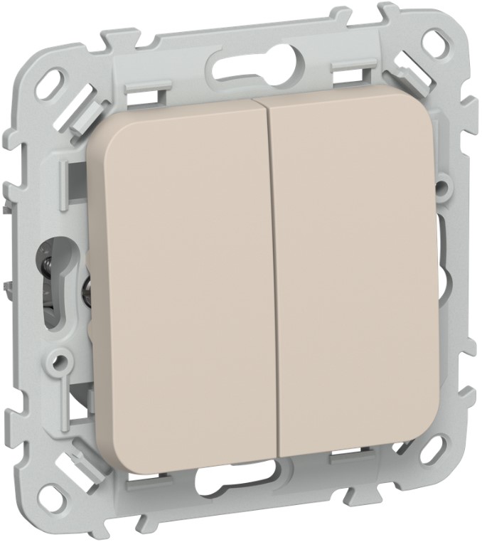 

Переключатель двухклавишный IEK FI-V22-0-10-1-K88 FLITE 10А ВС62-1-0-ФлЛ льняной, FI-V22-0-10-1-K88