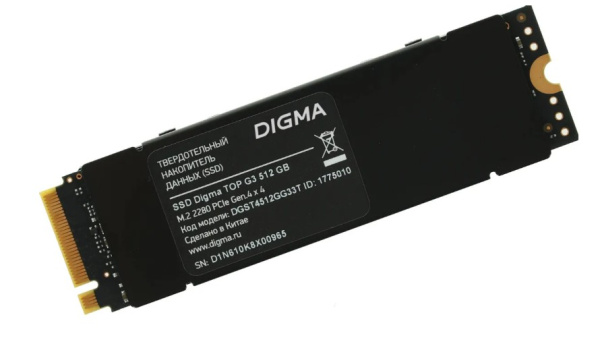 Изображение товара Накопитель SSD M.2 2280 Digma DGST4512GG33T (УЦЕНЕННЫЙ)