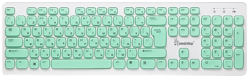 Клавиатура беспроводная SmartBuy ONE 252 SBK-252AG-WG мультимедийная бело-зеленая