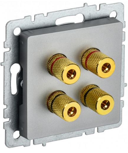 

Розетка аудио IEK BR-S40-K46 BRITE РА10-БрС Сталь, BR-S40-K46