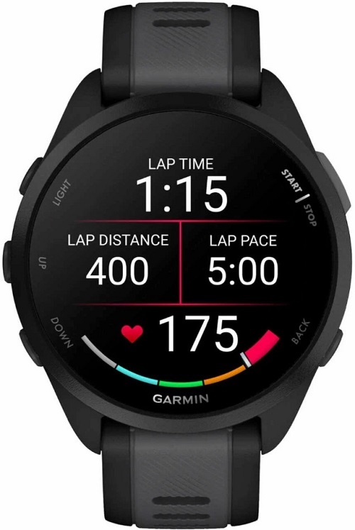 

Часы Garmin Forerunner 165 010-02863-20 43мм, серый ремешок, черные, Forerunner 165