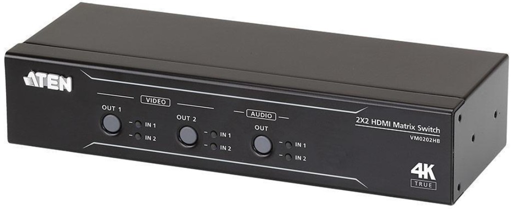

Переключатель Aten VM0202HB-AT-G 2x2 True 4K HDMI Матричный коммутатор с извлекателем звука, VM0202HB-AT-G