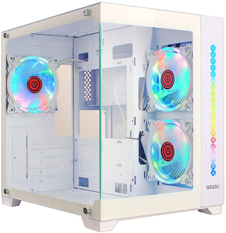 

Корпус mATX Ginzzu V490 без БП, боковая и фронтальная панель из закалённого стекла, USB 2.0, USB 3.0, V490