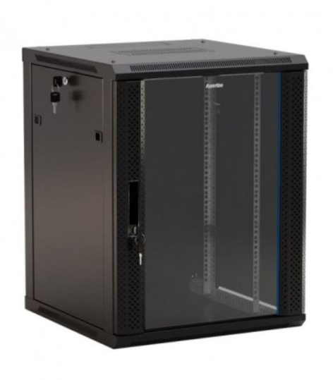 Изображение товара Шкаф настенный 19", 9U Hyperline TWB-0945-GP-RAL9004 (УЦЕНЕННЫЙ)