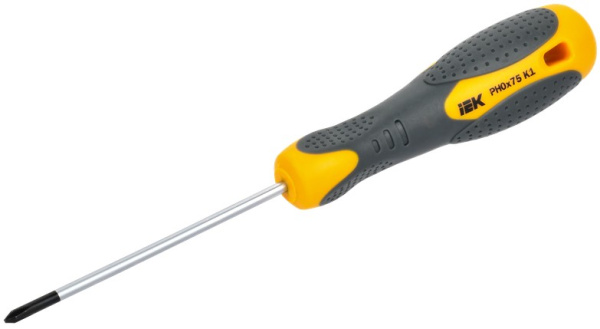 Изображение товара IEK ARMA2L Отвертка PH0 прямая рукоять из термопластичного эластомера