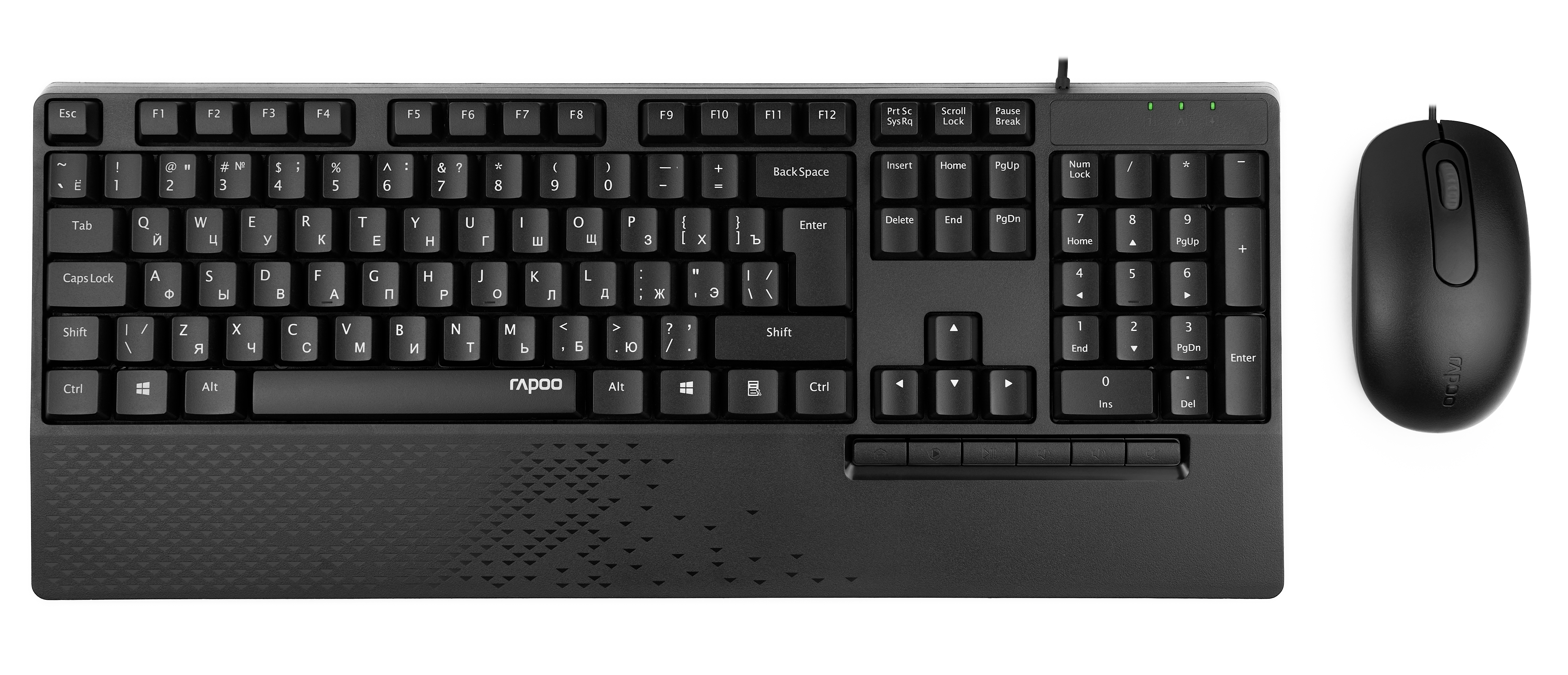 

Клавиатура и мышь Rapoo NX2000 проводная, цвет - черный, NX2000