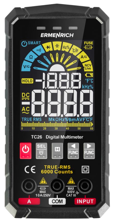 

Мультиметр цифровой Ermenrich 82987 Zing TC26, 82987