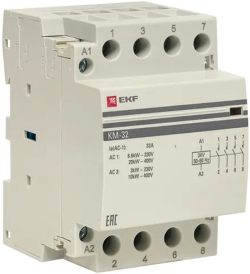 

Контактор EKF km-3-32-40-24v КМ 32А 4NО (3 мод.) 24В АС, km-3-32-40-24v