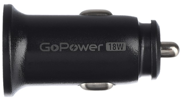 

Зарядное устройство автомобильное GoPower GPQC11-1U 00-00028407 1USB 18W черный (1/100) (1000773522), GPQC11-1U