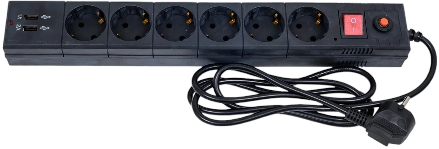 фото Сетевой фильтр  Buro BU-SP1.8_USB_2A-B