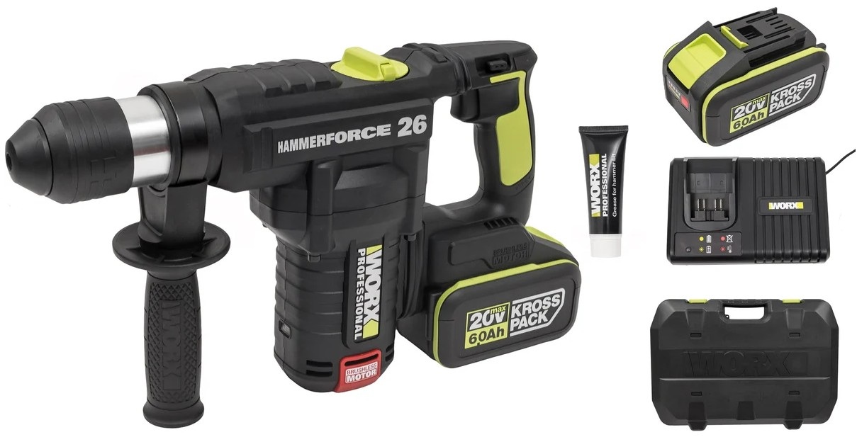 

Перфоратор аккумуляторный WORX Professional WU399.2, WU399.2
