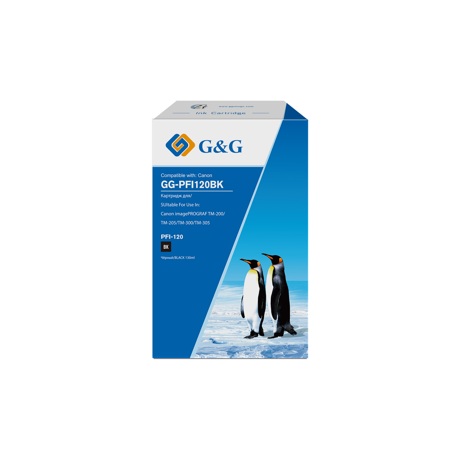 

Картридж G&G GG-PFI120BK струйный черный (130мл) для Canon imagePROGRAF TM-200/205/300/305/250, GG-PFI120BK