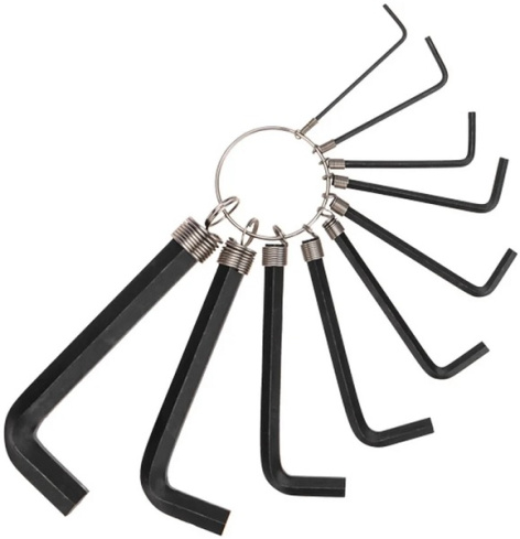 Изображение товара Набор имбусовых ключей KRANZ KR-12-5201 10 шт высококачественная сталь