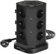 фото Сетевой фильтр  AGNI TP-VG6U12E-C-W-2m-black