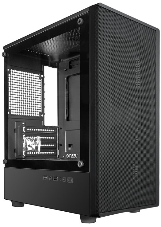 

Корпус mATX Ginzzu CL401 без БП, боковая панель из закалённого стекла, USB 2.0, USB 3.0, CL401