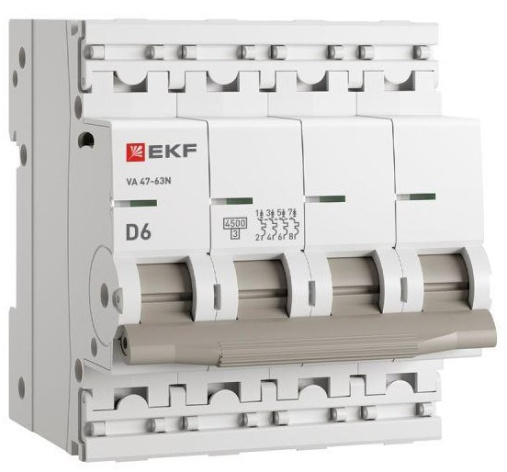 Изображение товара Автоматический выключатель EKF M634406D ВА 47-63N для защиты электросетей