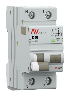 

Автомат дифференциальный EKF rcbo10-1pn-40D-300-a-av DVA-10 1P+N 40А (D) 300мА (A) 10кА AVERES, rcbo10-1pn-40D-300-a-av