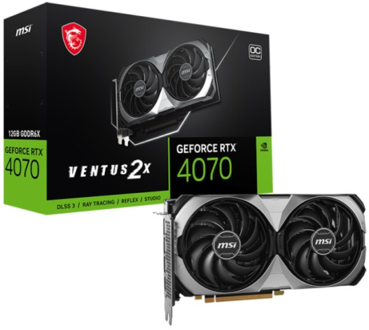 Изображение товара Видеокарта MSI GeForce RTX 4070 VENTUS 2X E OC (RTX 4070 VENTUS 2X E 12G OC)