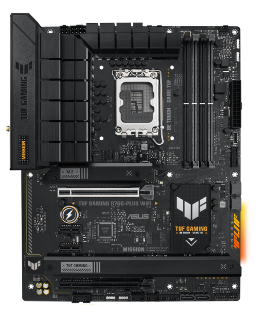

Материнская плата ATX ASUS TUF GAMING 90MB1ER0-M0EAY0 (LGA1700, B760, 4*DDR5 (7200), 4*SATA 6G RAID, 3*M.2, 4*PCIE, 2.5Glan, WiFi, BT, HDMI, DP, USB T, TUF GAMING