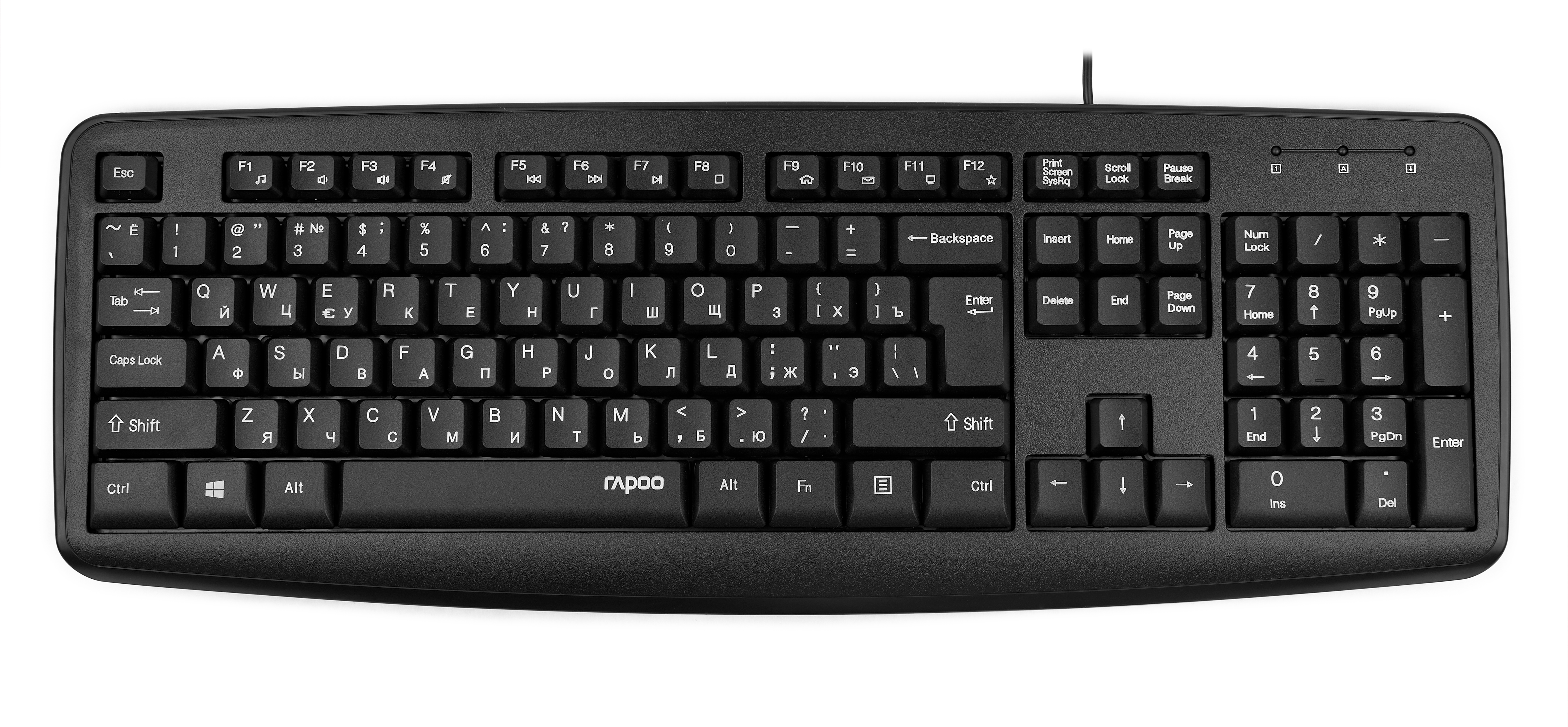 

Клавиатура Rapoo NK2600 проводная компьютерная черная, NK2600
