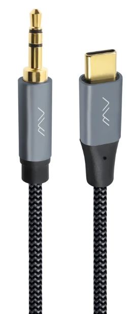 

Кабель акустический Caweon AG-1M USB-C(M) - AUX 3.5мм(M), 1м, серый, AG-1M