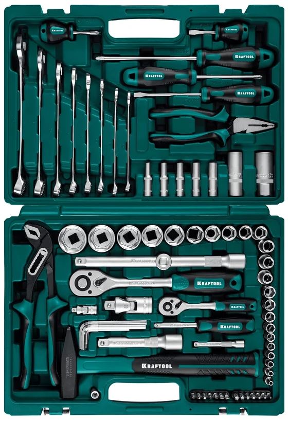 

Набор инструментов Kraftool Extrem-76 27889-H76 Kraftool универсальный 76 предметов, (1/2"+3/8"+1/4"), Extrem-76