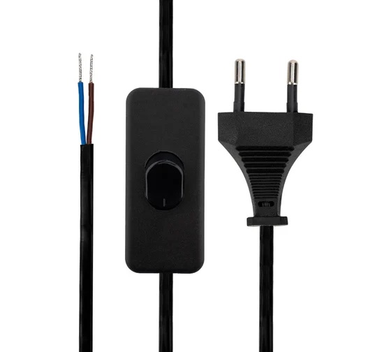 

Шнур Rexant 11-1134 сетевой с выключателем 2х0,75 мм² 1,8м черный, 11-1134