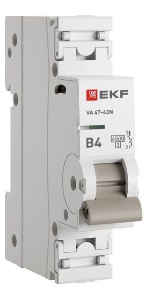 

Автоматический выключатель EKF M634104B 1P 4А (В) 4,5kA ВА 47-63N PROxima, M634104B