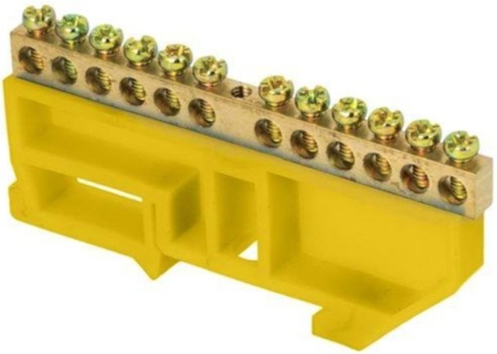 

Шина EKF sn0-63-12-dz "0" N (6x9мм) 12 отв. латунь желтый изолятор на DIN-рейку, sn0-63-12-dz