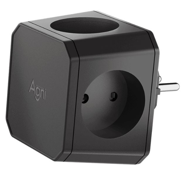 

Тройник AGNI TP-WJ4E-black 4 розетки, 16А, 4000Вт, 220-250В, черный, TP-WJ4E-black