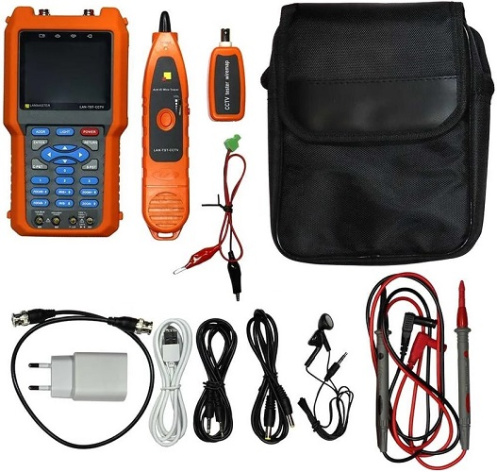 Изображение товара Тестер LANMASTER LAN-TST-CCTV для видеонаблюдения с дисплеем и тестированием кабелей
