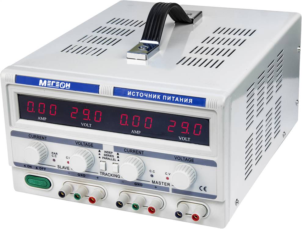 

Источник питания линейный МЕГЕОН 32303 трёхканальный, 32303