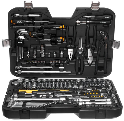 Изображение товара Набор инструментов Inforce 06-07-21 профессиональный, 150 предметов в кейсе