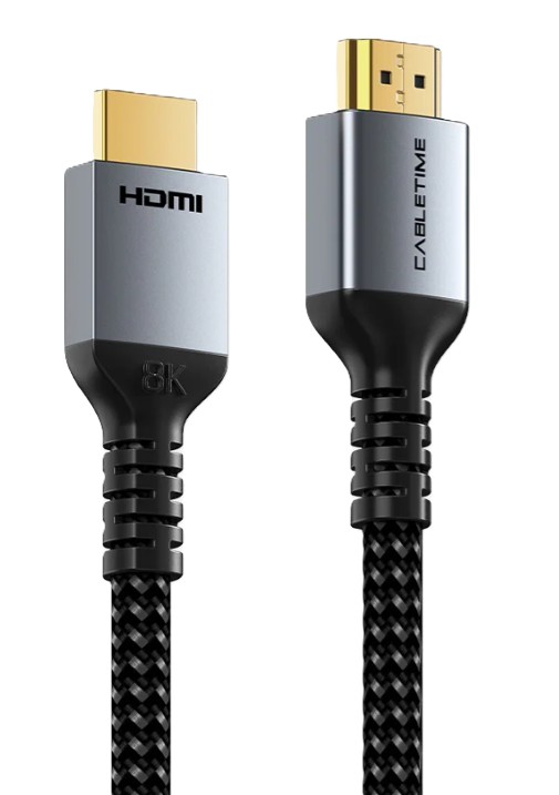 

Кабель CABLETIME CT-HD8K-AG1 HDMI 2.1, 48 Gbps, 8K60Hz/4K120Hz, CH11H, 1 м, чёрный, CT-HD8K-AG1