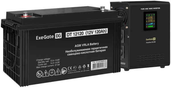 Изображение товара Комплект Exegate FineSine SX-800.LCD.AVR.2SH ИБП стабилизатор напряжения 800 ВА дисплей