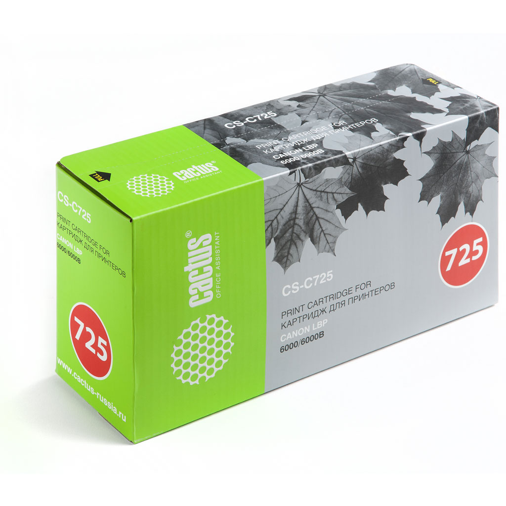 

Картридж Cactus CS-C725 для принтеров Canon LBP 6000 i-Sensys/6000b i-Sensys, 1600 стр., CS-C725