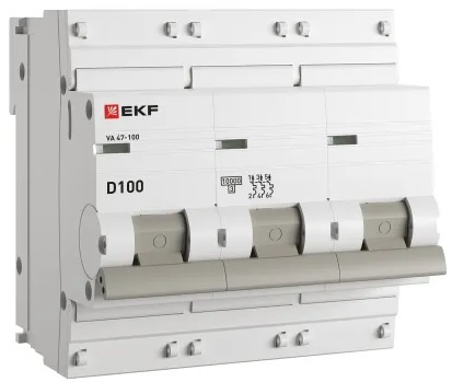 Изображение товара Автоматический выключатель EKF mcb47100-3-100D-pro для защиты цепей