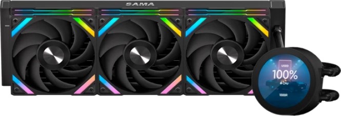

Система охлаждения жидкостная SAMA Q70 LGA1851/1700/1200/115x/AM4/AM5 (3*120mm, 86CFM, 30dBA, 2600rpm), Q70