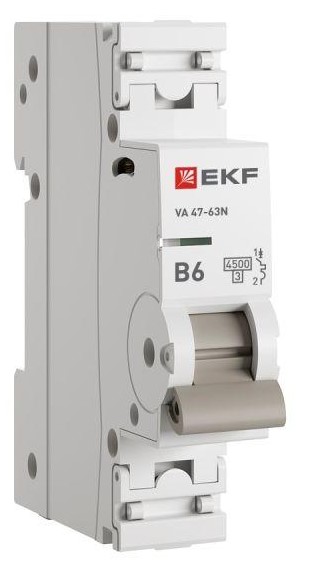 

Автоматический выключатель EKF M634106B 1P 6А (В) 4,5kA ВА 47-63N PROxima, M634106B