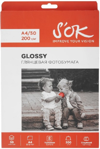 Изображение товара Фотобумага Sakura OK SA4200050G 50 листов A4 глянцевая для струйной печати