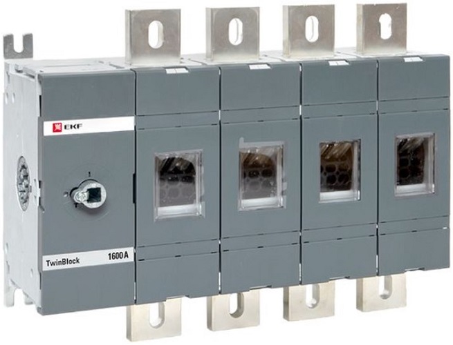 

Рубильник EKF tb-s-1600-4p 1600A 4P без рукоятки управления TwinBlock, tb-s-1600-4p