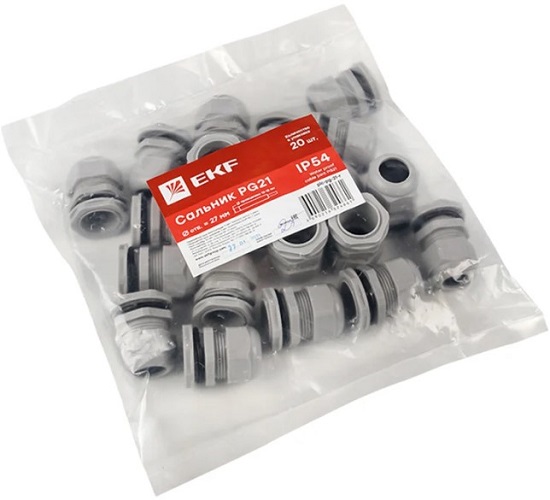 

Сальник EKF plc-pg-21-r PG21 IP54 (20 шт) d отв. 28 мм / d провод. 13-18 мм PROxima, plc-pg-21-r