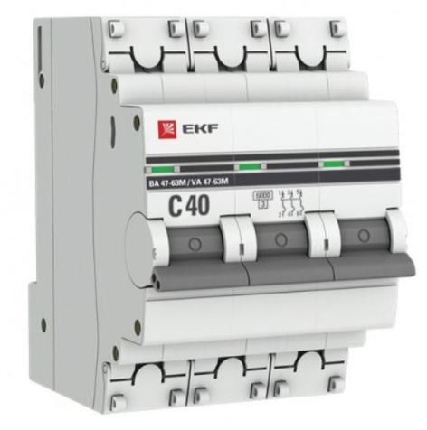 Изображение товара Автоматический выключатель EKF mcb4763m-6-3-40C-pro