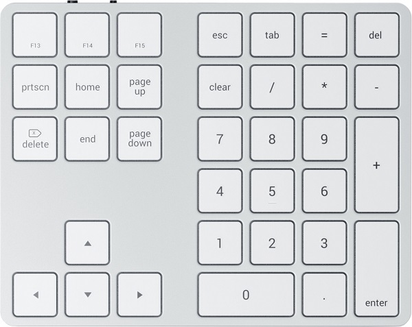 

Клавиатура Wireless Satechi Aluminum Extended Keypad ST-XLABKS серебряная, Aluminum Extended Keypad