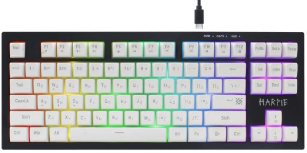 Изображение товара Проводная игровая клавиатура Defender Harpie GK-401 с RGB подсветкой