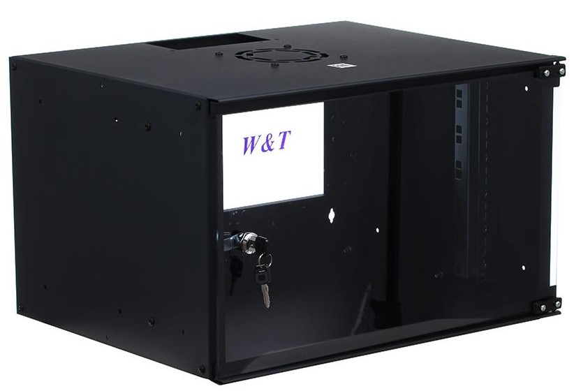 

Шкаф настенный 19", 6U W&T P065240BWTWOF телекоммуникационный серверный 520х400мм черный, P065240BWTWOF