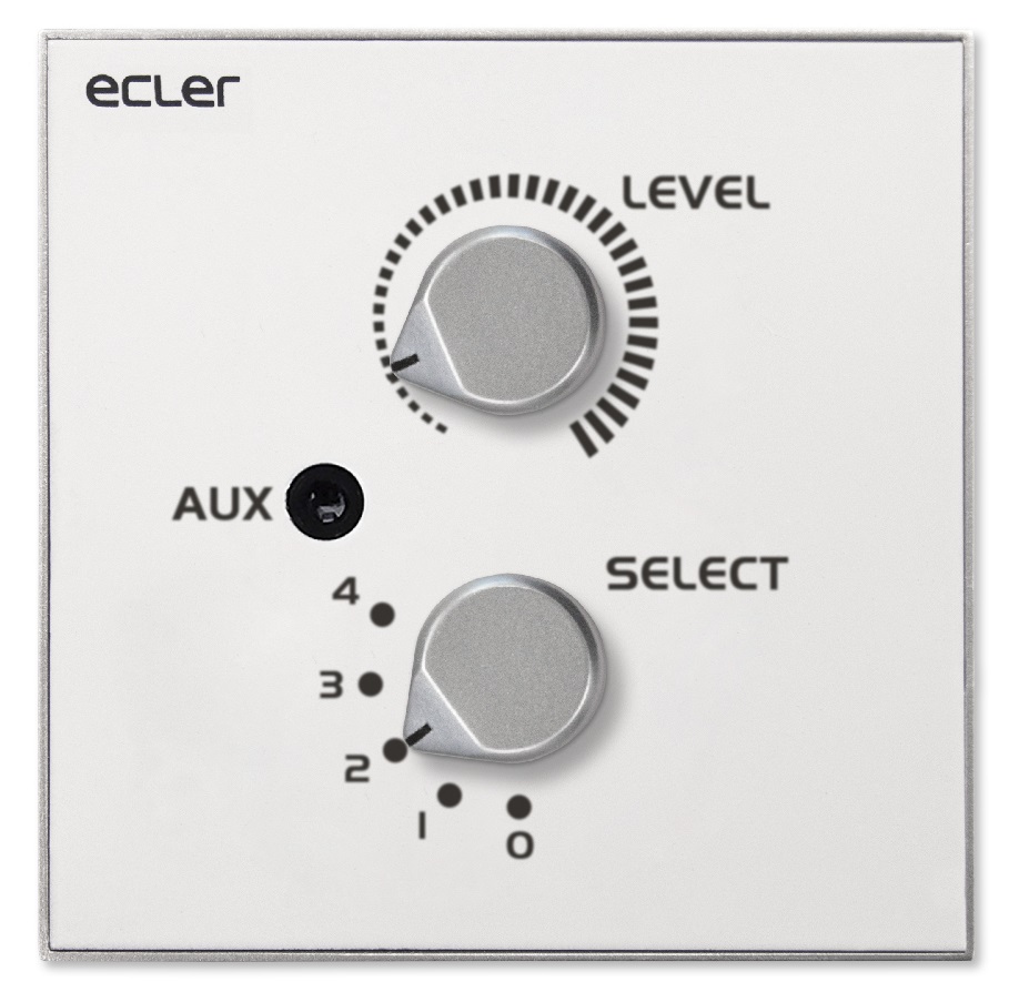 

Панель Ecler WPaVOL-SR-J настенная управления громкостью и выбором источника с входом стереоаудио miniJack 3,5 мм, WPaVOL-SR-J