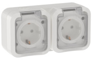 фото Розетка двухместная с заземлением  IEK TS-R26-16-55-G-K01